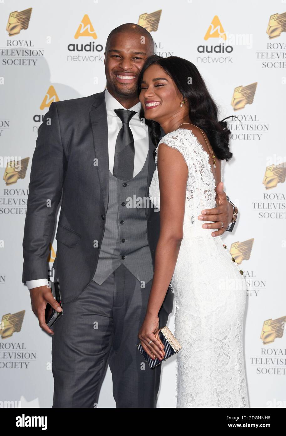 Osi Umenyiora and Leila Lopes attending the Royal Television Society  Programme Awards. Grosvenor House Hotel, Park Lane. Photo credit should  read: Doug Peters/EMPICS Entertainment Stock Photo - Alamy