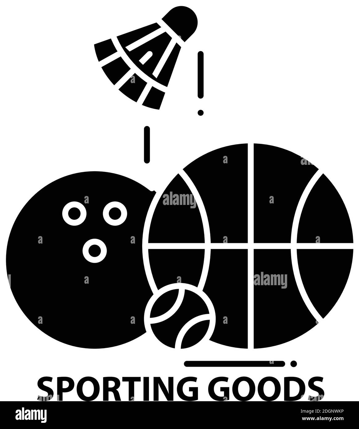 sporting goods icon, black vector sign with editable strokes, concept illustration Stock Vector