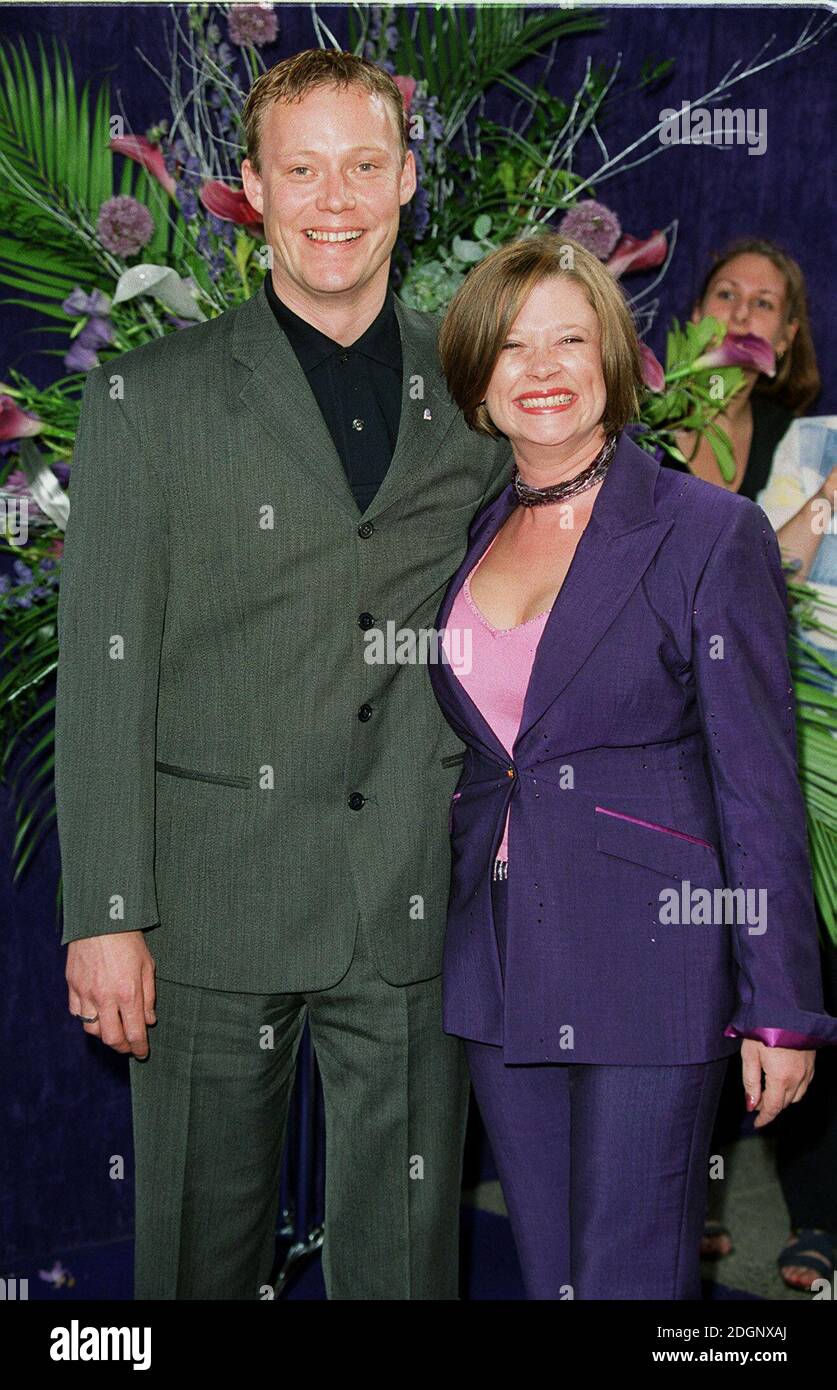Ricky Groves and Hannah Waterman at The British Soap Awards 2001, held at the BBC Television Centre in London. 3/4 Length.   Stock Photo