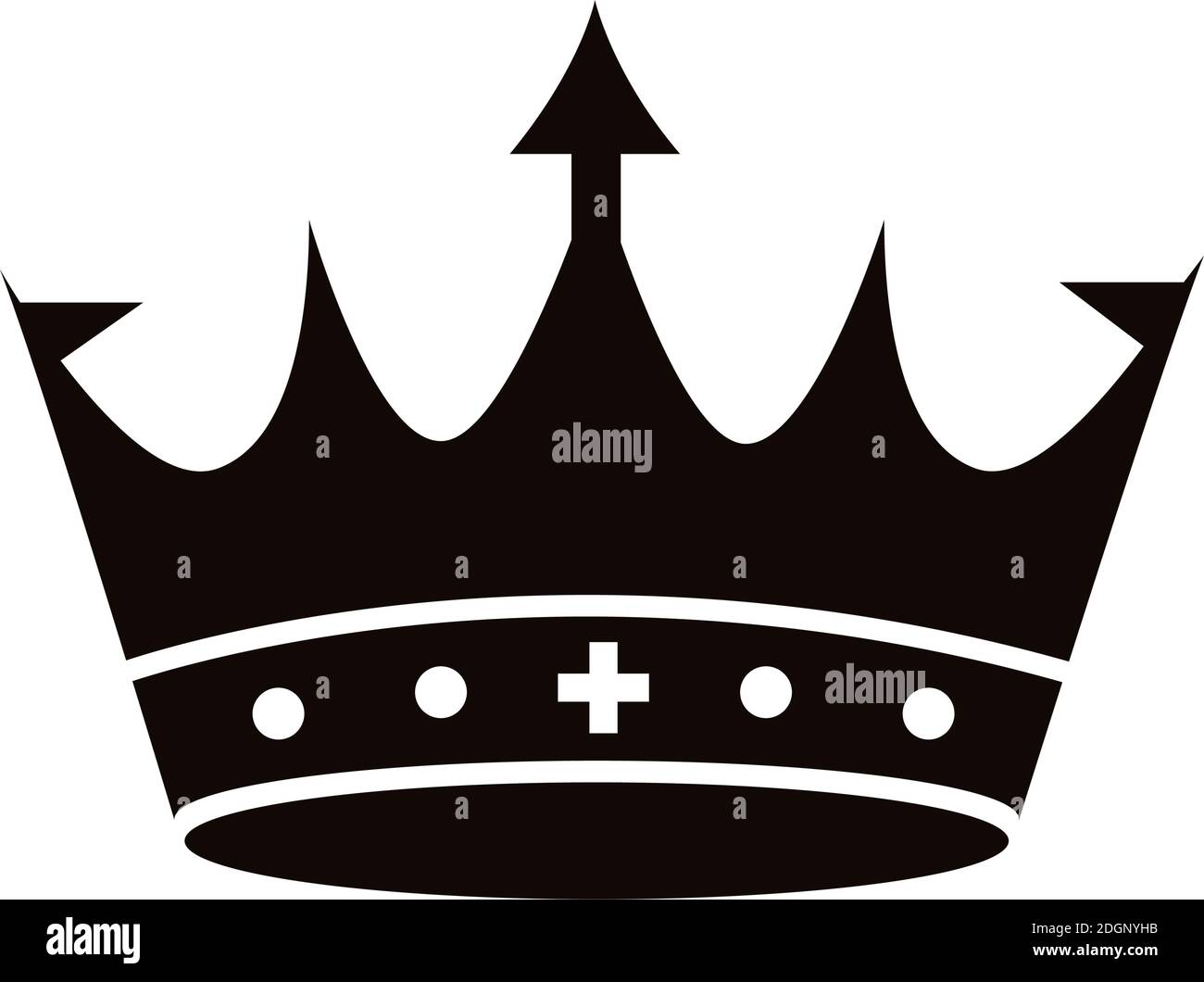 crown king royal with arrow silhouette style icon vector illustration ...