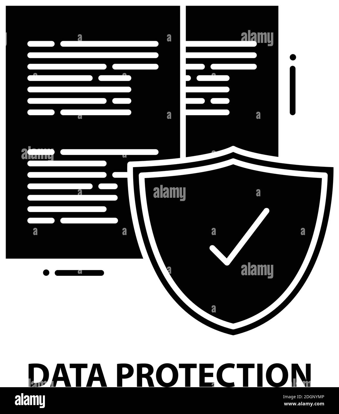 data protection symbol icon, black vector sign with editable strokes ...