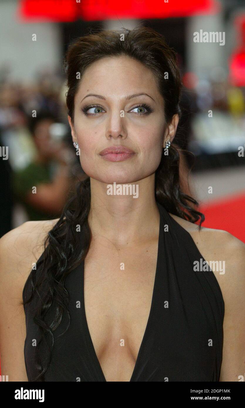 Angelina Jolie at the British premiere of 'Tomb Raider: The Cradle of Life: 2' in Leicester Square, London.  Stock Photo