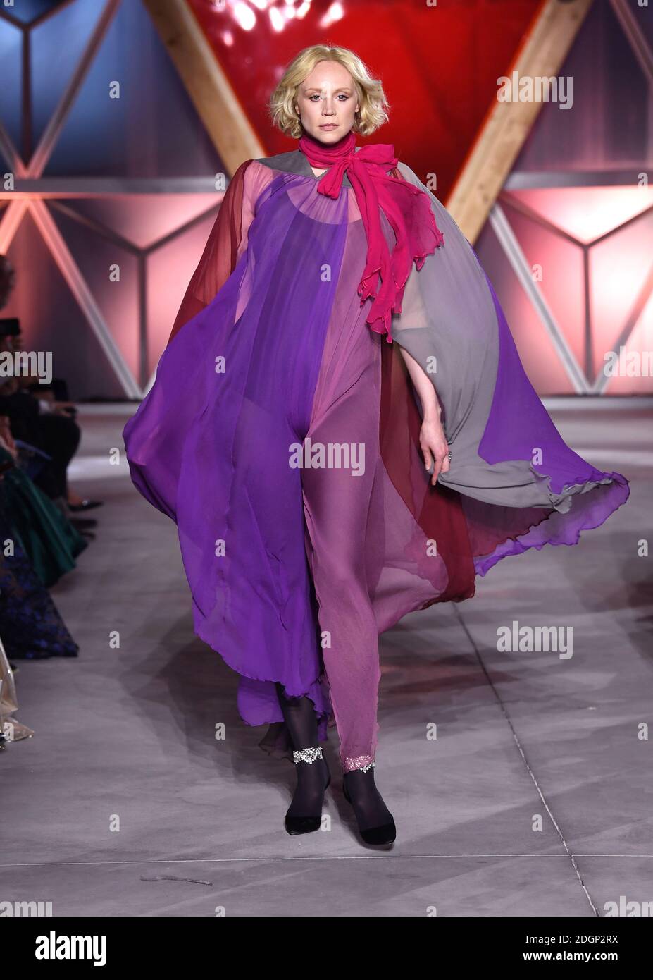 Gwendoline Christie on the catwalk at the Fashion For Relief Charity Fashion Show as part of 70th Cannes Film Festival. Photo credit should read: Doug Peters/EMPICS Entertainment Stock Photo Alamy