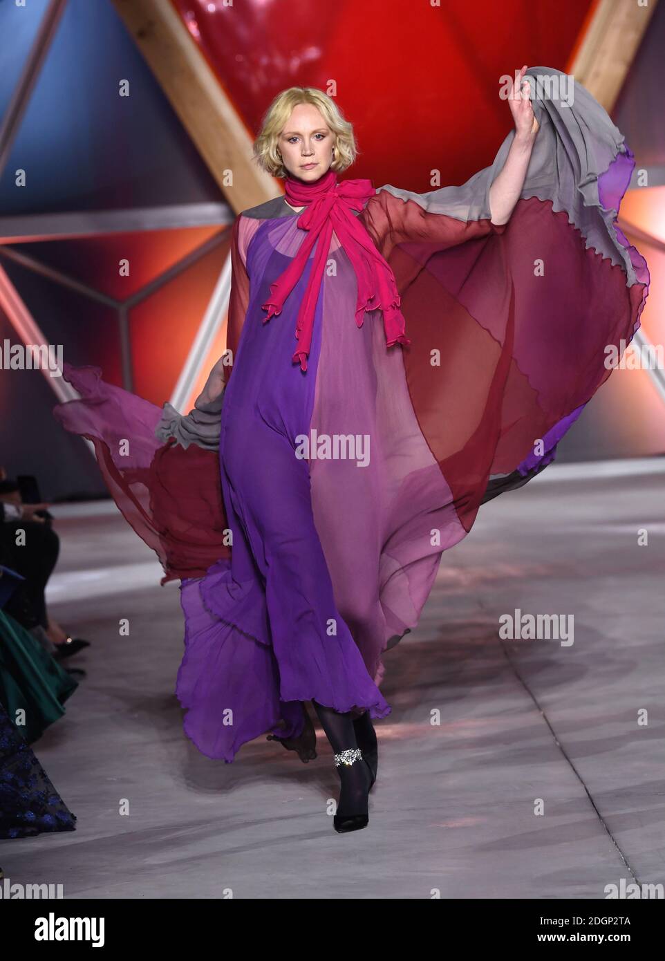 Gwendoline Christie on the catwalk at the Fashion For Relief Charity Fashion Show as part of 70th Cannes Film Festival. Photo credit should read: Doug Peters/EMPICS Entertainment Stock Photo Alamy