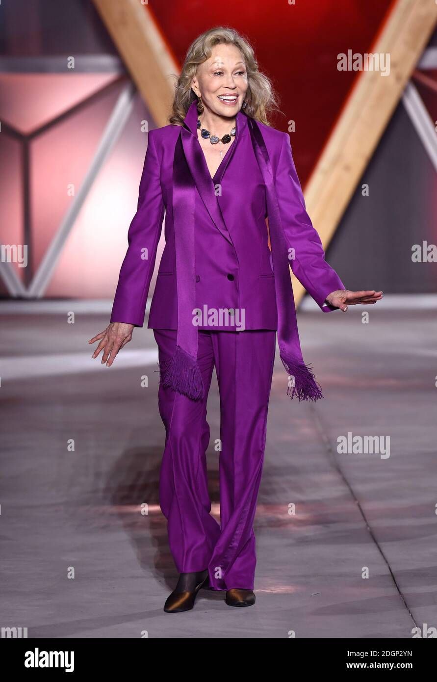 Faye Dunaway on the catwalk at the Fashion For Relief Charity Fashion Show as part of the 70th Cannes Film Festival. Photo credit should read: Doug Peters/EMPICS Entertainment  Stock Photo