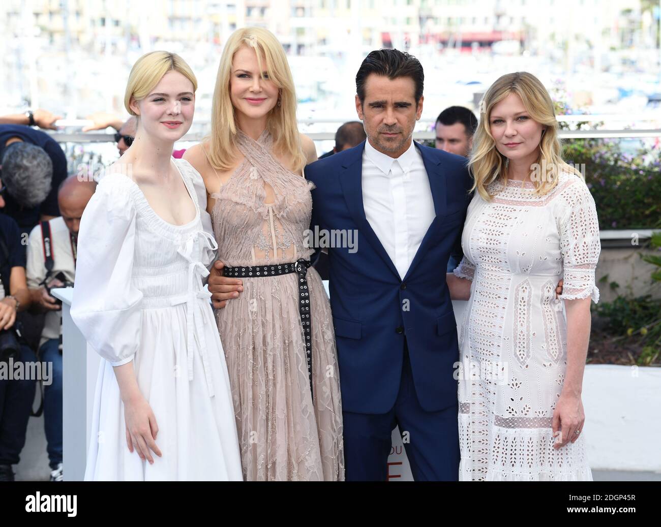 Fanning, Nicole Kidman, Colin Farrell and Kirsten Dunst attending the Beguiled photocall as part of the 70th Cannes Film Festival. Photo credit should read: Doug Peters/EMPICS Entertainment Stock Photo - Alamy