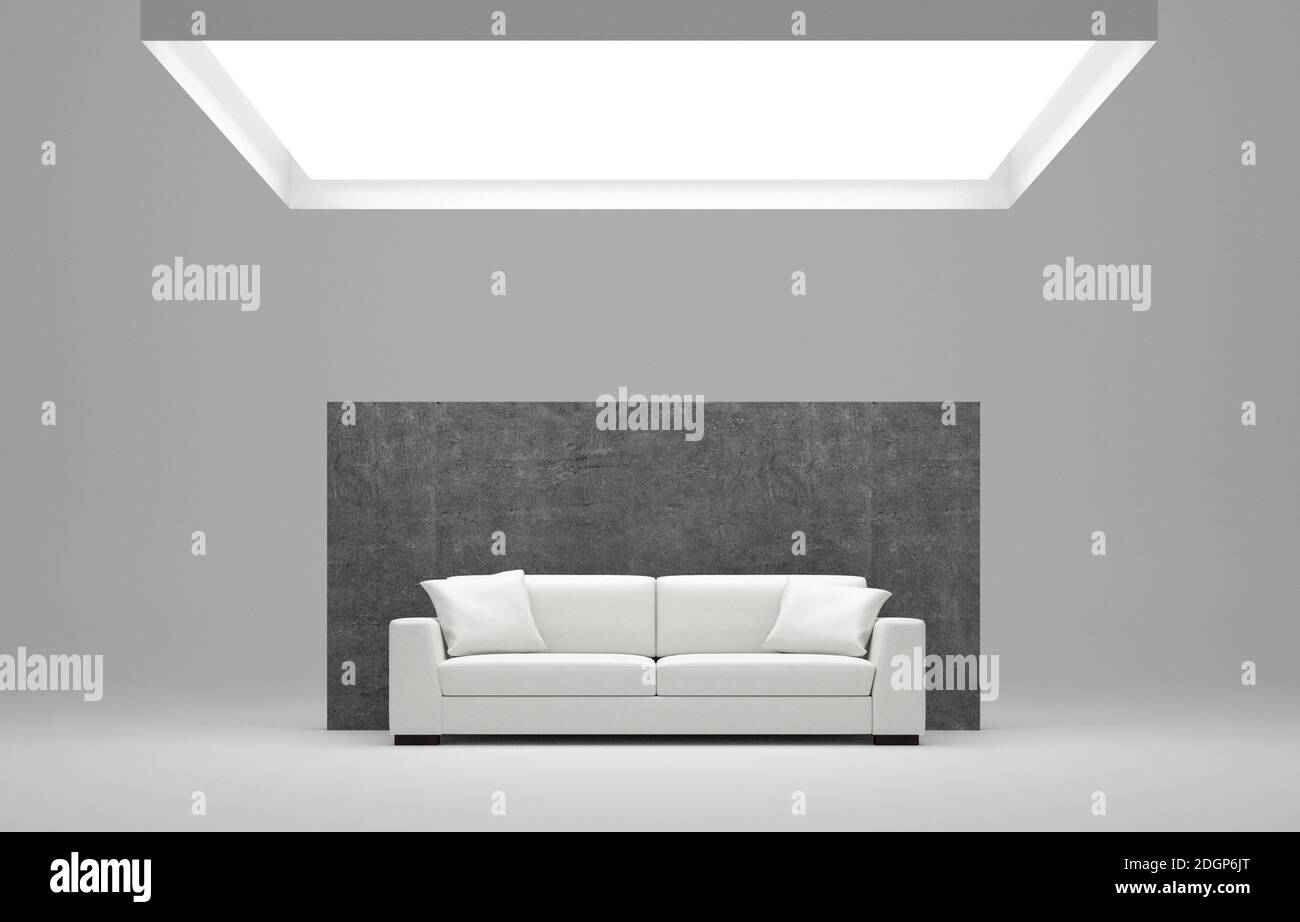 Modern living room with marble wall - Illustration Stock Photo - Alamy
