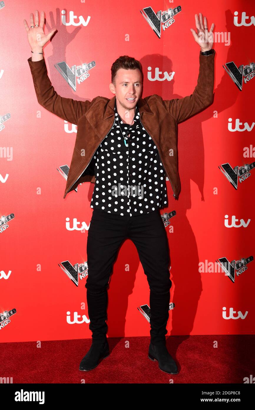 Danny Jones attending The Voice Kids photocall at The Voice Experience, Madame Tussauds, Marylebone, London Stock Photo