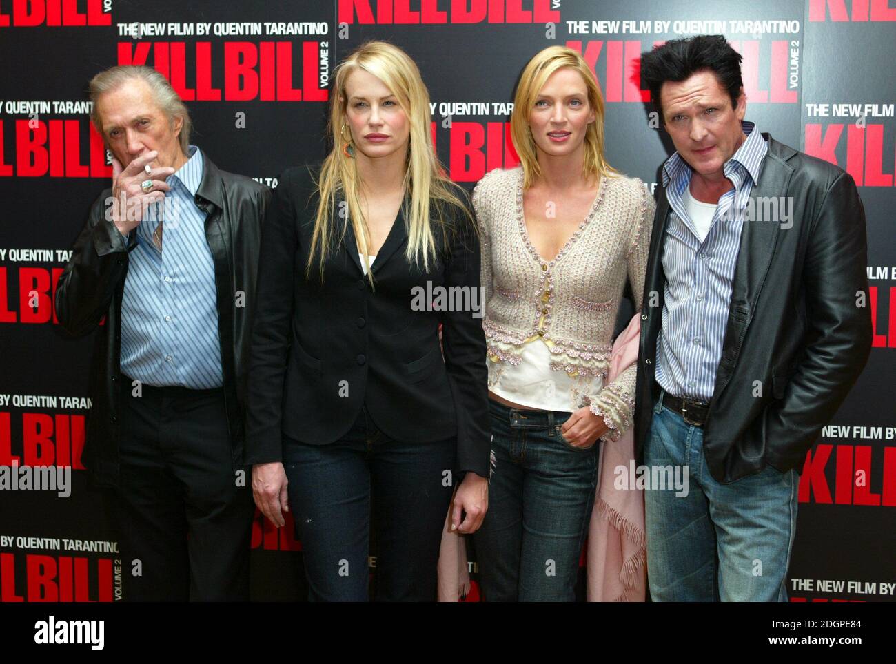 Uma Thurman, Daryl Hannah, David Carradine and Michael Madsen at the  photocall for Kill Bill Volume Two, The Dorchester Hotel, London. Doug  Peters/allactiondigital Stock Photo - Alamy