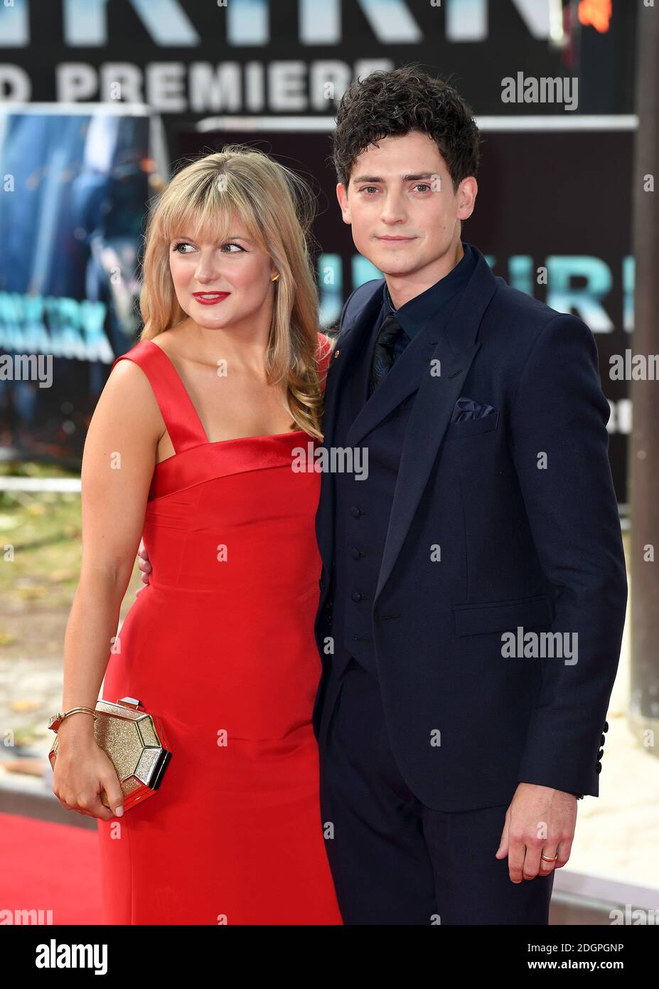 Aneurin Barnard and guest attending the world premiere of Dunkirk, held ...