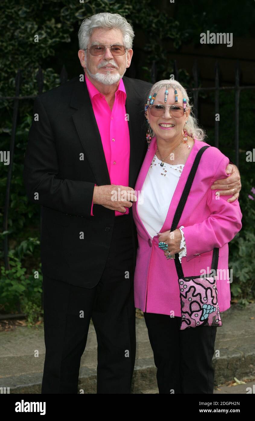 Rolf Harris and his wife attending the David Frost Garden Party in Chelsea, London. Doug Peters/allactiondigital.com  Stock Photo