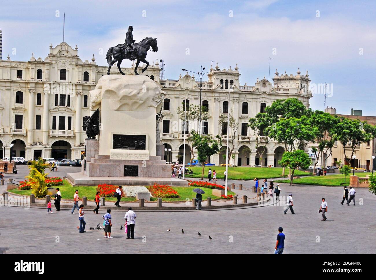 Monument to José de San Martín, equestrian statue, Lima, Peru Stock Photo