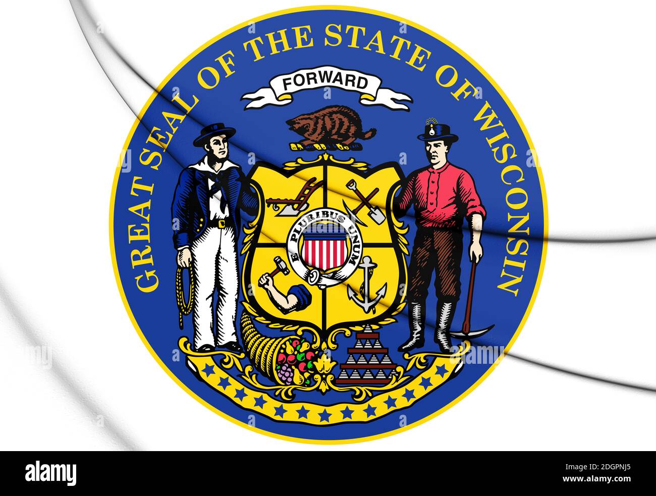 State Seal of Wisconsin, USA. 3D Illustration Stock Photo - Alamy