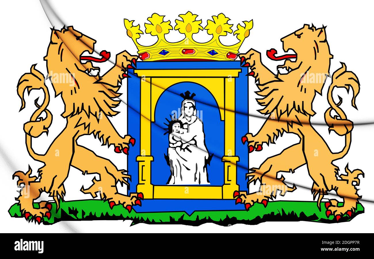 Assen coat of arms, Netherlands. 3D Illustration. Stock Photo