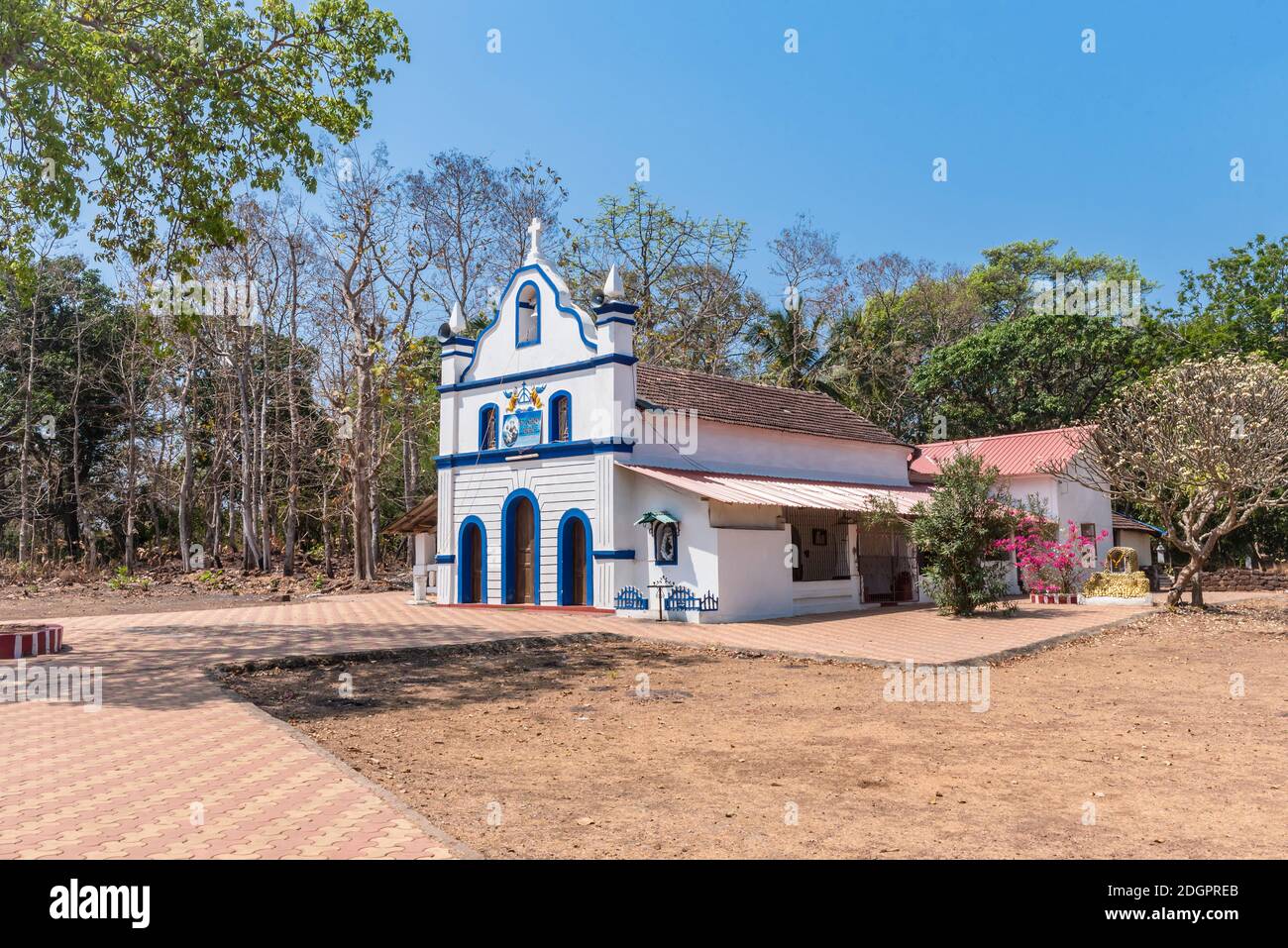 FORT CABO DE RAMA, GOA, INDIA - MARCH 18, 2019: Catholic church Igreja de Santo Antonio built by Portuguese colonizers in Fort Cabo de Rama in Goa, In Stock Photo