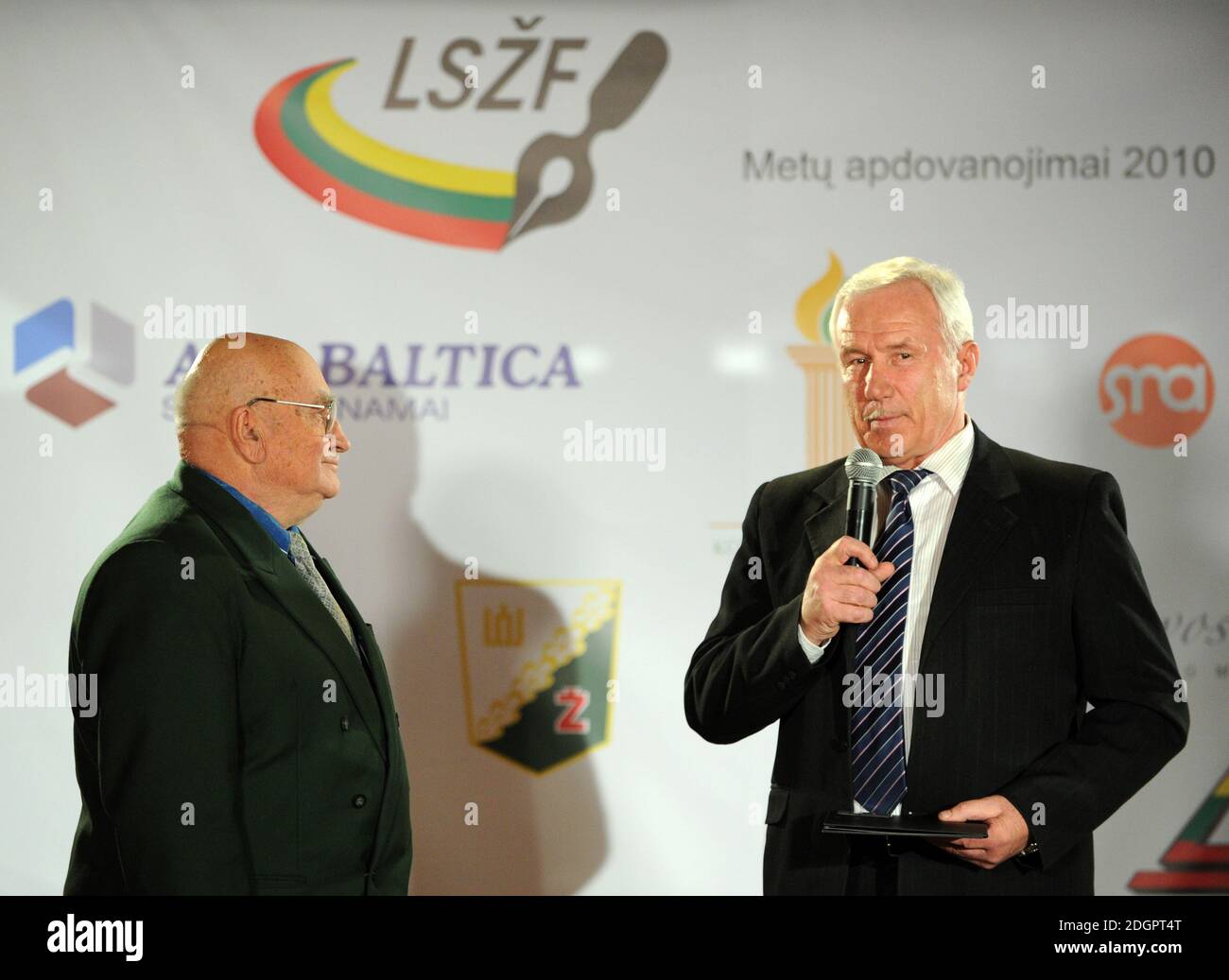 2010-12-14. Virgilijus Mundrys - Lithuanian sports journalist, television commentator. Stock Photo
