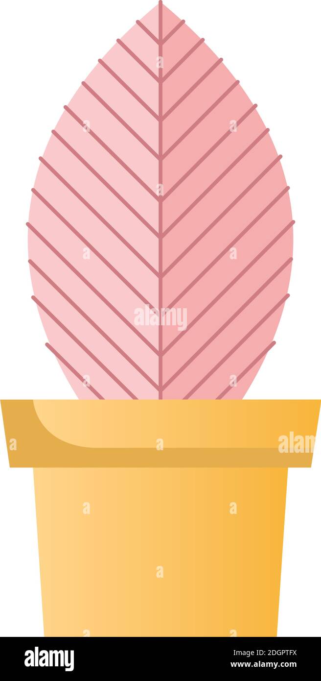 pink house plant in yellow ceramic pot vector illustration design Stock ...