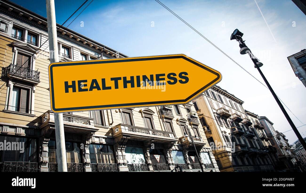 Street Sign to Healthiness Stock Photo - Alamy