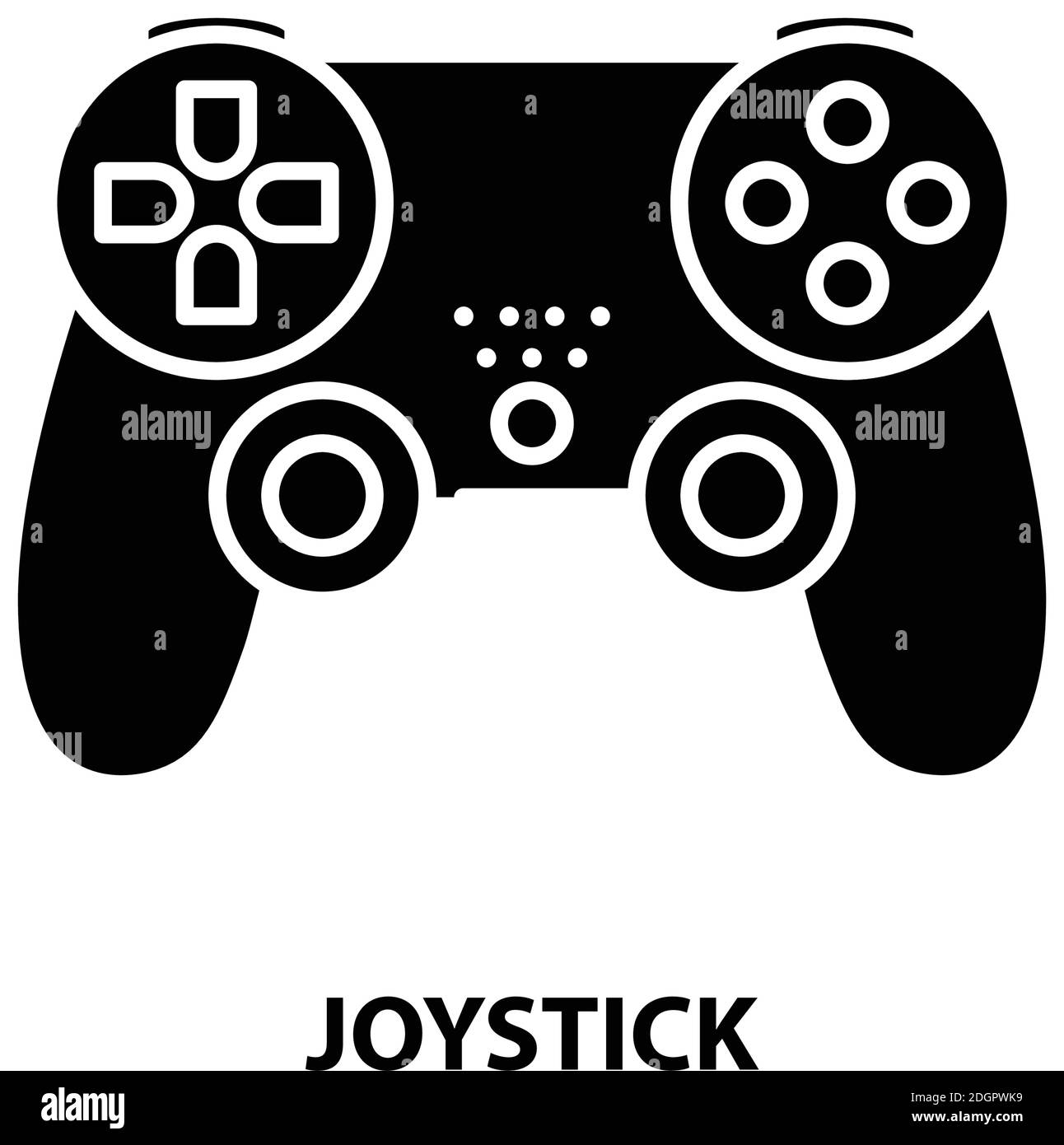 joystick icon, black vector sign with editable strokes, concept illustration Stock Vector
