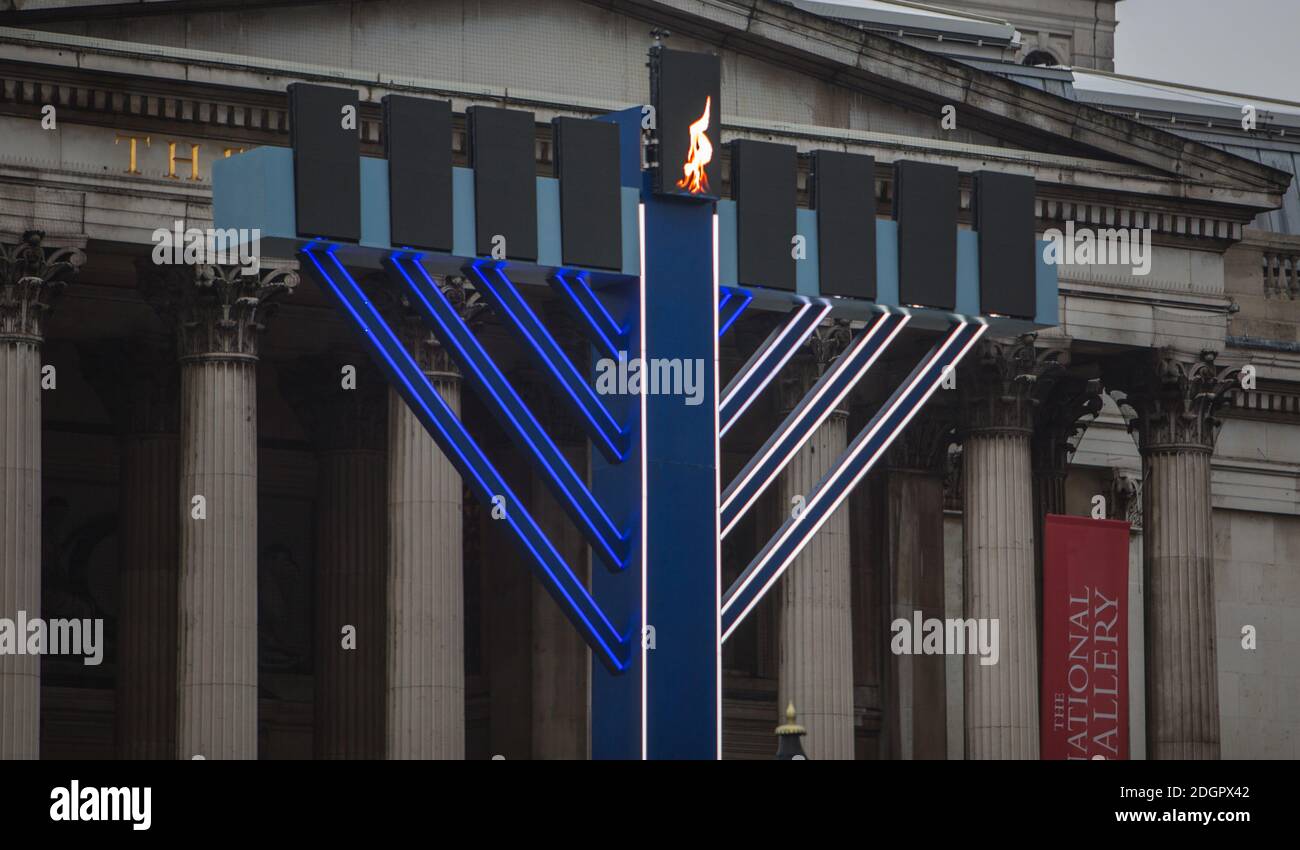 London UK 09 December 2020 The traditional Jewish Menorah to celebrate