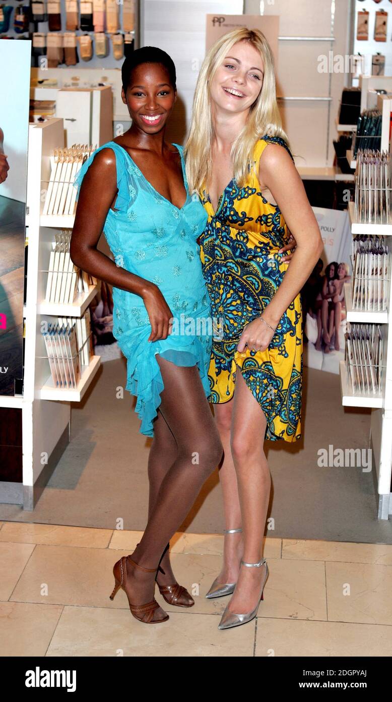 Jamelia and Jemma Kidd help launch Pretty Polly's new Barely There Legwear, part of the Naturals Collection at House of Fraser department Store, Oxford St, London. Doug Peters/allactiondigital.com  Stock Photo