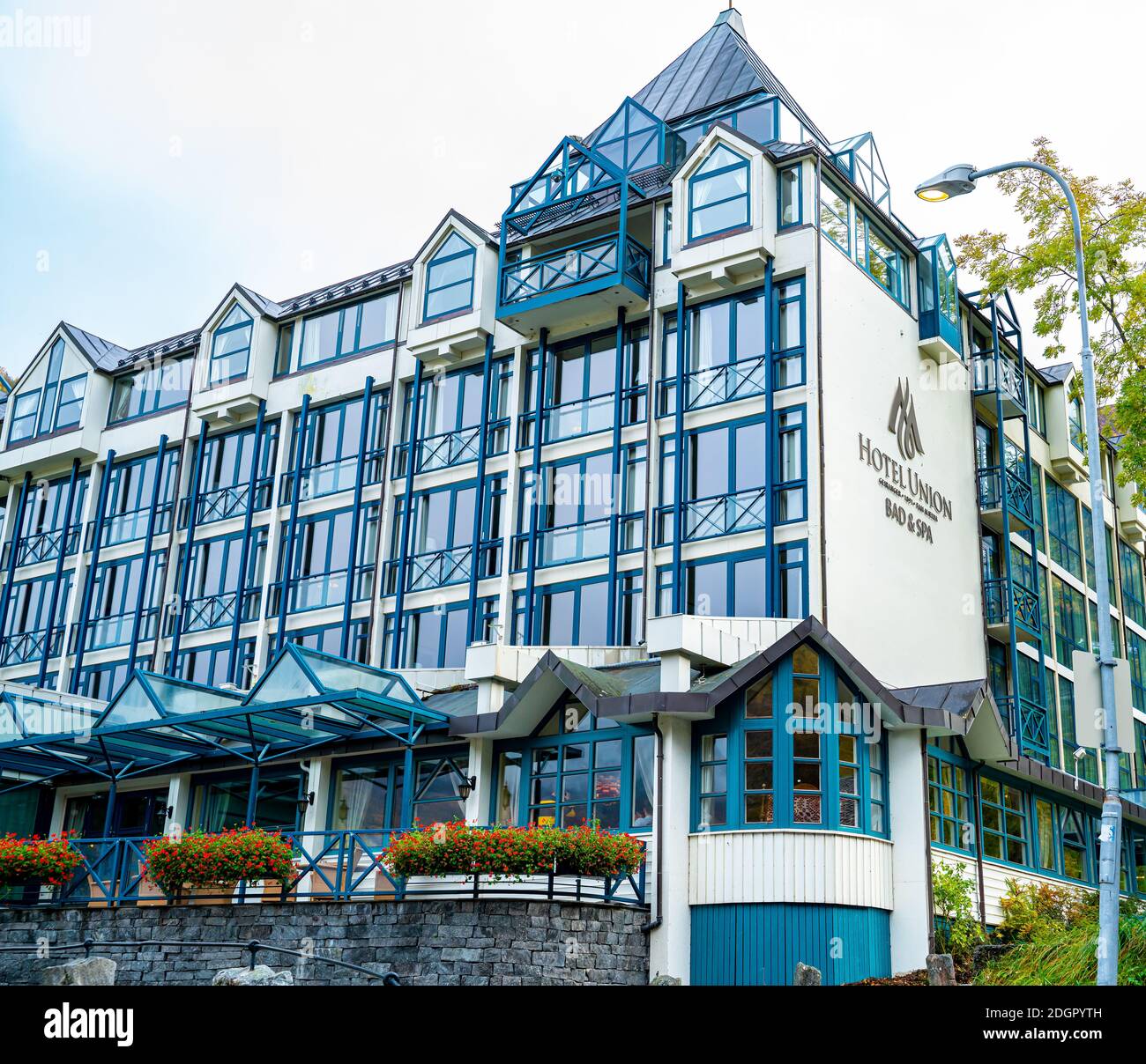 Hotel Union in Geiranger fjord Norway Stock Photo Alamy