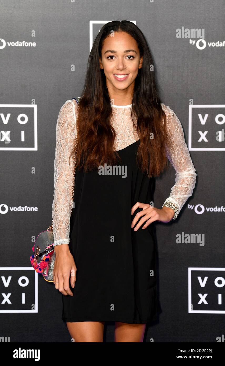 Katarina Johnson-Thompson attending the VOXI launch at Brick Lane Yard