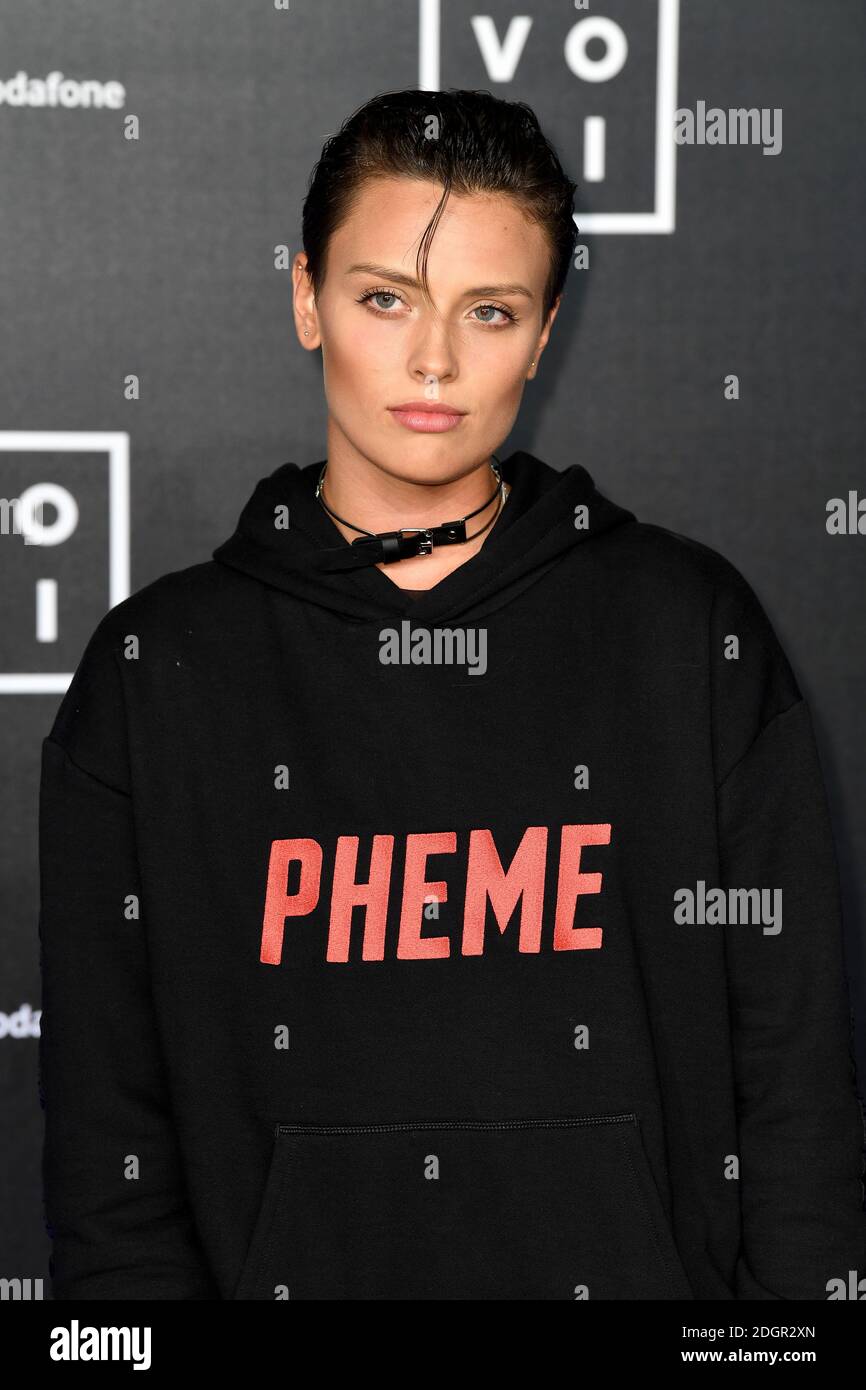 Wallis Day attending the VOXI launch at Brick Lane Yard, London. Photo