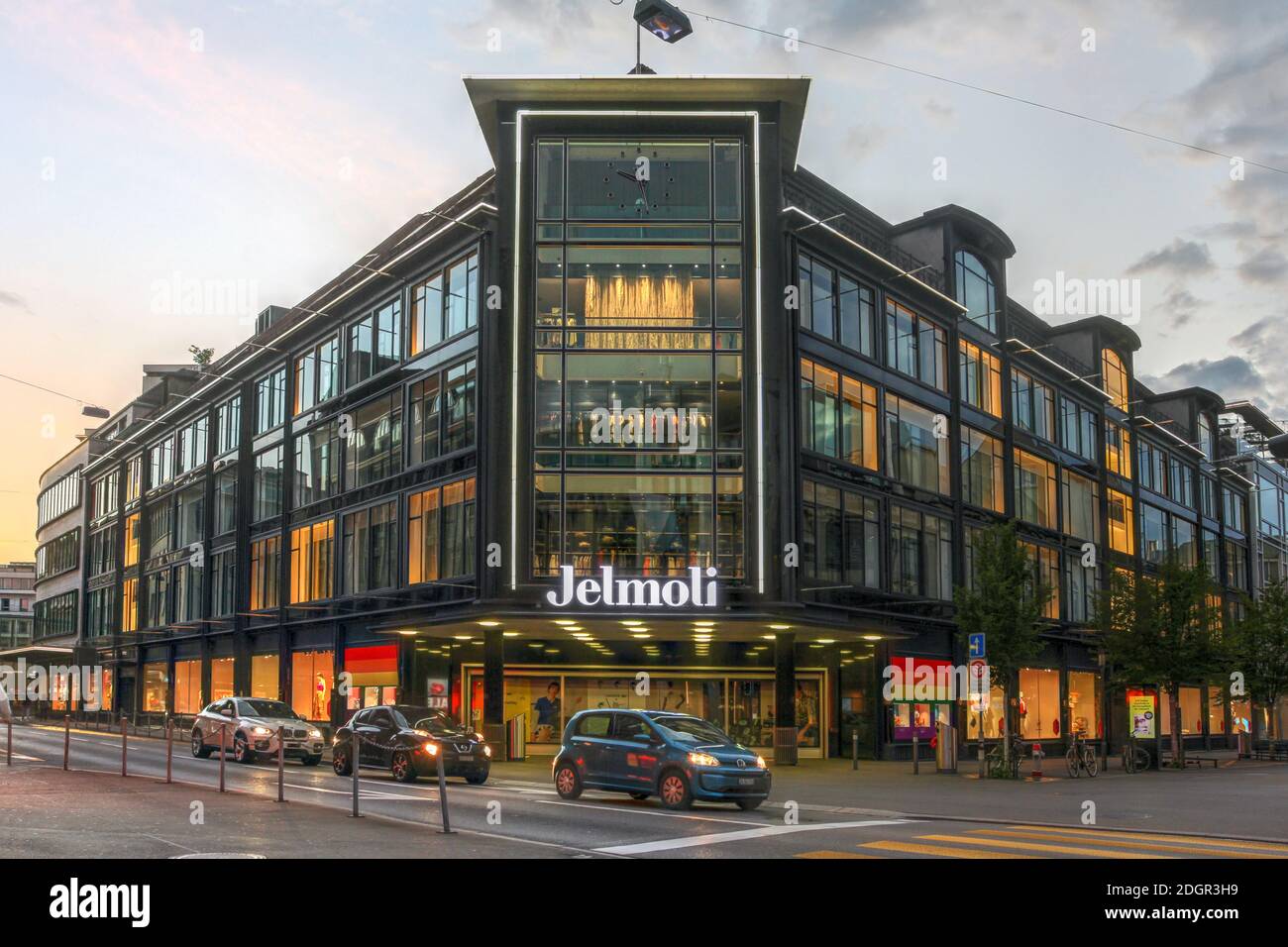 Zurich, Switzerland - June 26, 2020 - One of the oldest and best known in the world department stores, Jelimoli in Zurich downtown, Switzerland, it's Stock Photo
