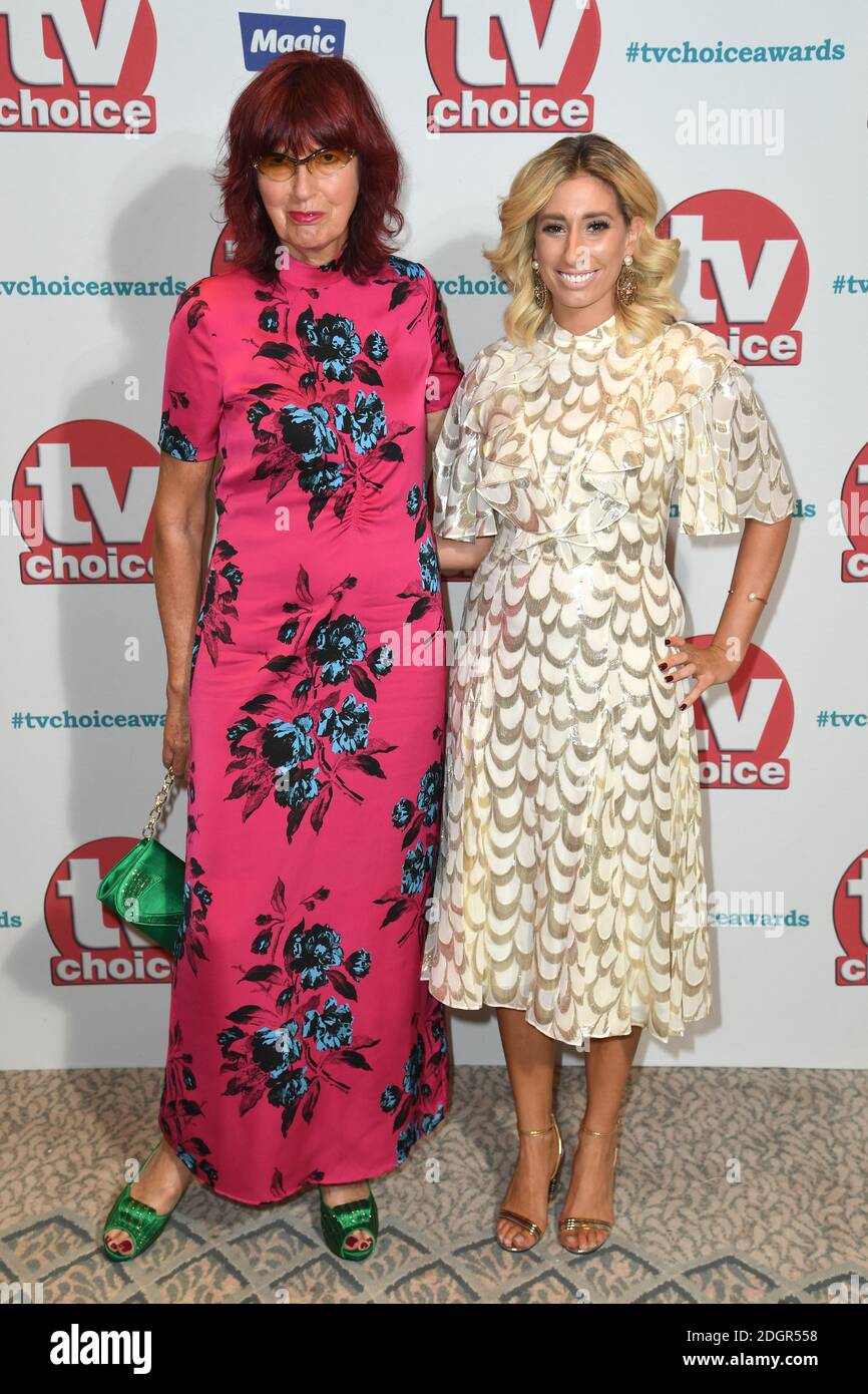 Janet Street-Porter (left) and Stacey Soloman attending the TV Choice
