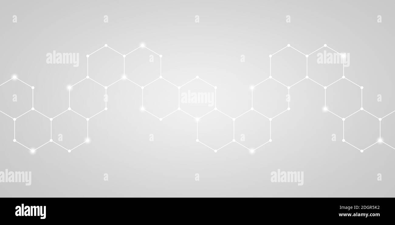 Hexagonal pattern with technical structure - Illustration Stock Photo
