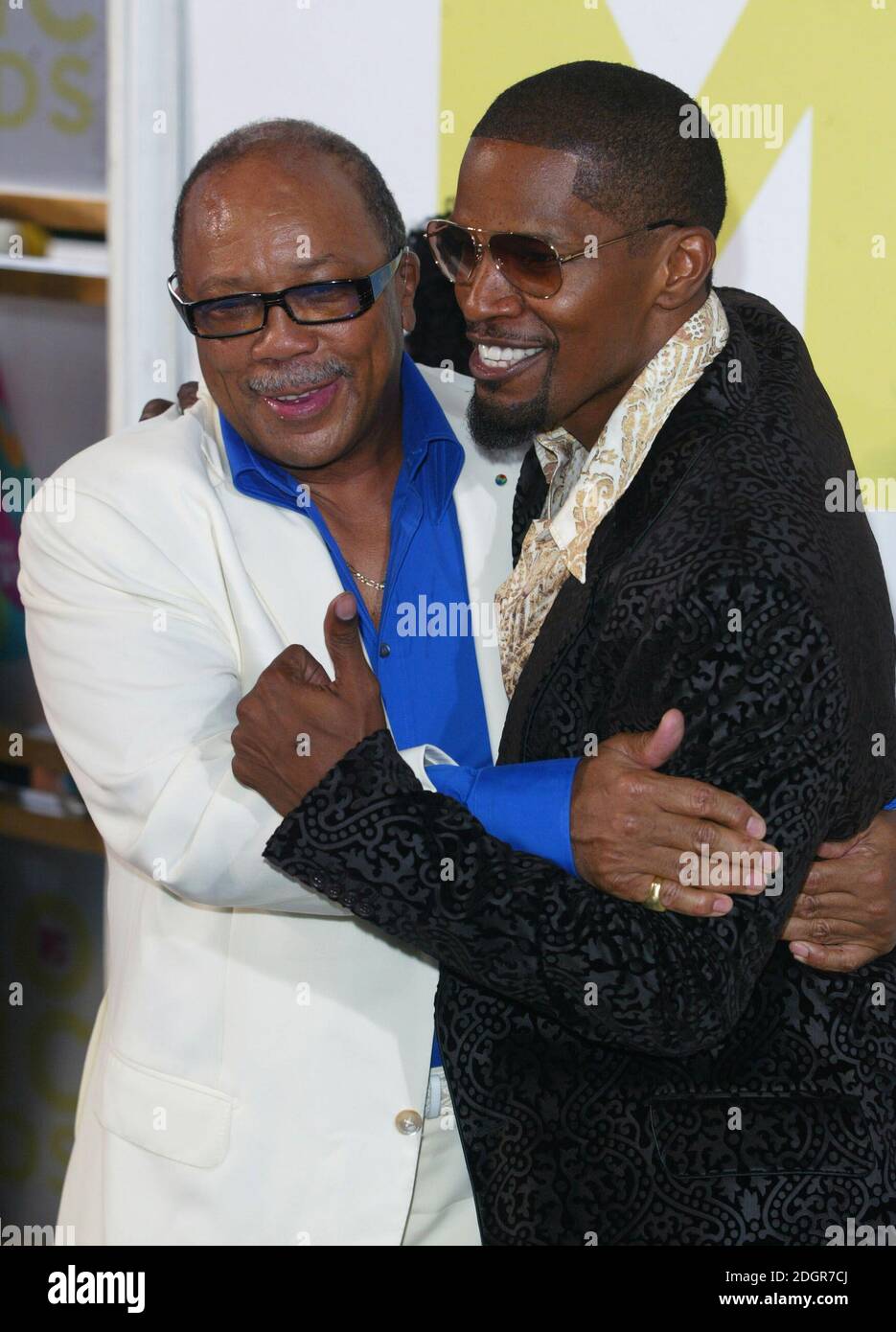 Quincy Jones and Jamie Foxx arriving for the MTV Music Video Awards