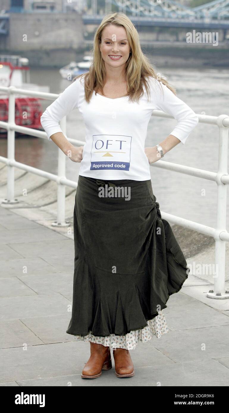 Amanda Holden officially launches the OFT Consumer Codes Approval Scheme, Butlers Wharf, London. The logo, a signpost for consumers, will help consumers choose businesses committed to delivering higher standards of customer service than the law requires. Doug Peters/allactiondigital.com  Stock Photo