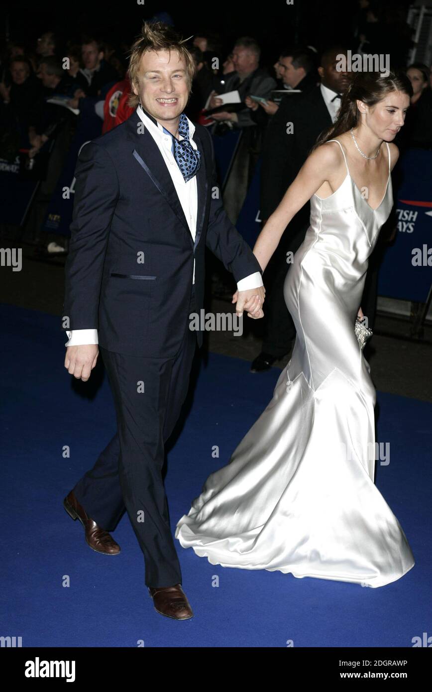 Jamie Oliver With Wife Jools Arriving For The National Television Awards At The Royal Albert