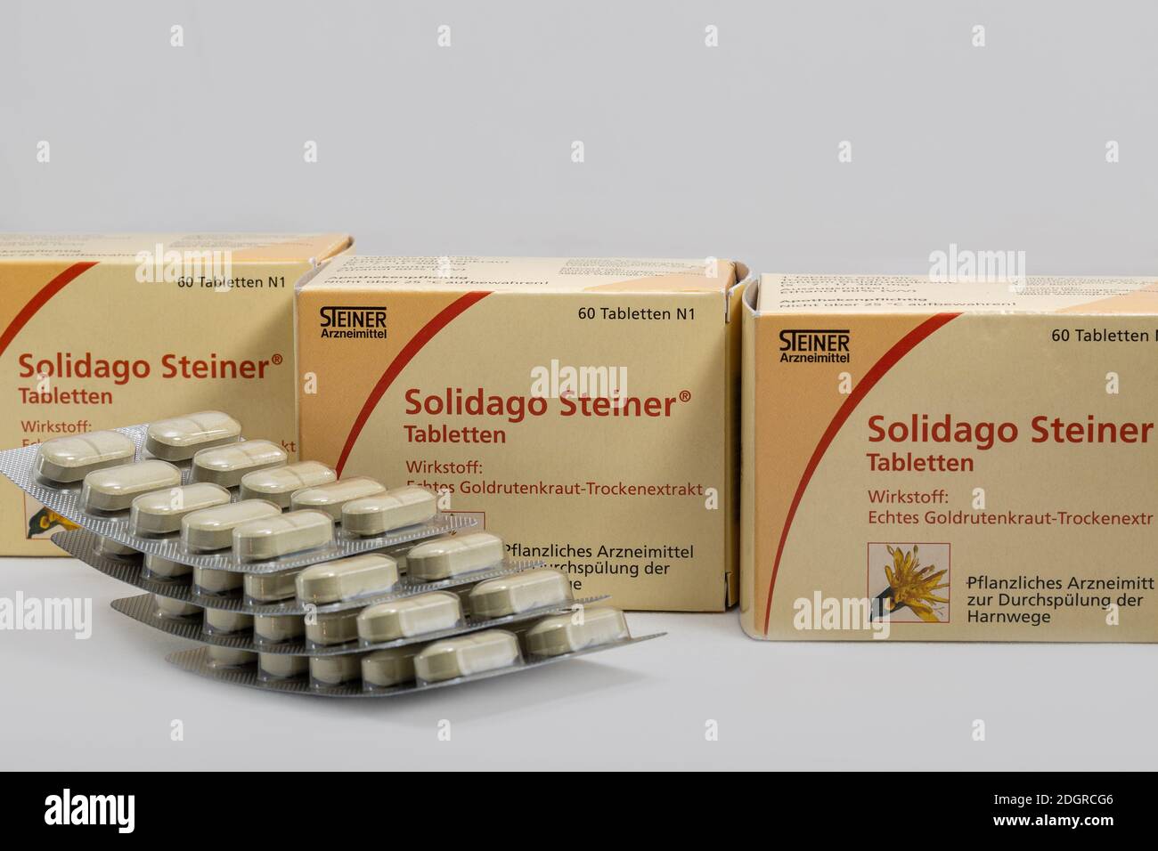 KYIV, UKRAINE - FEBRUARY 17, 2019: Solidago Steiner tablets packs by Aristo  Pharma. Aristo Pharma GmbH was founded in 2008 in Berlin, Germany Stock  Photo - Alamy