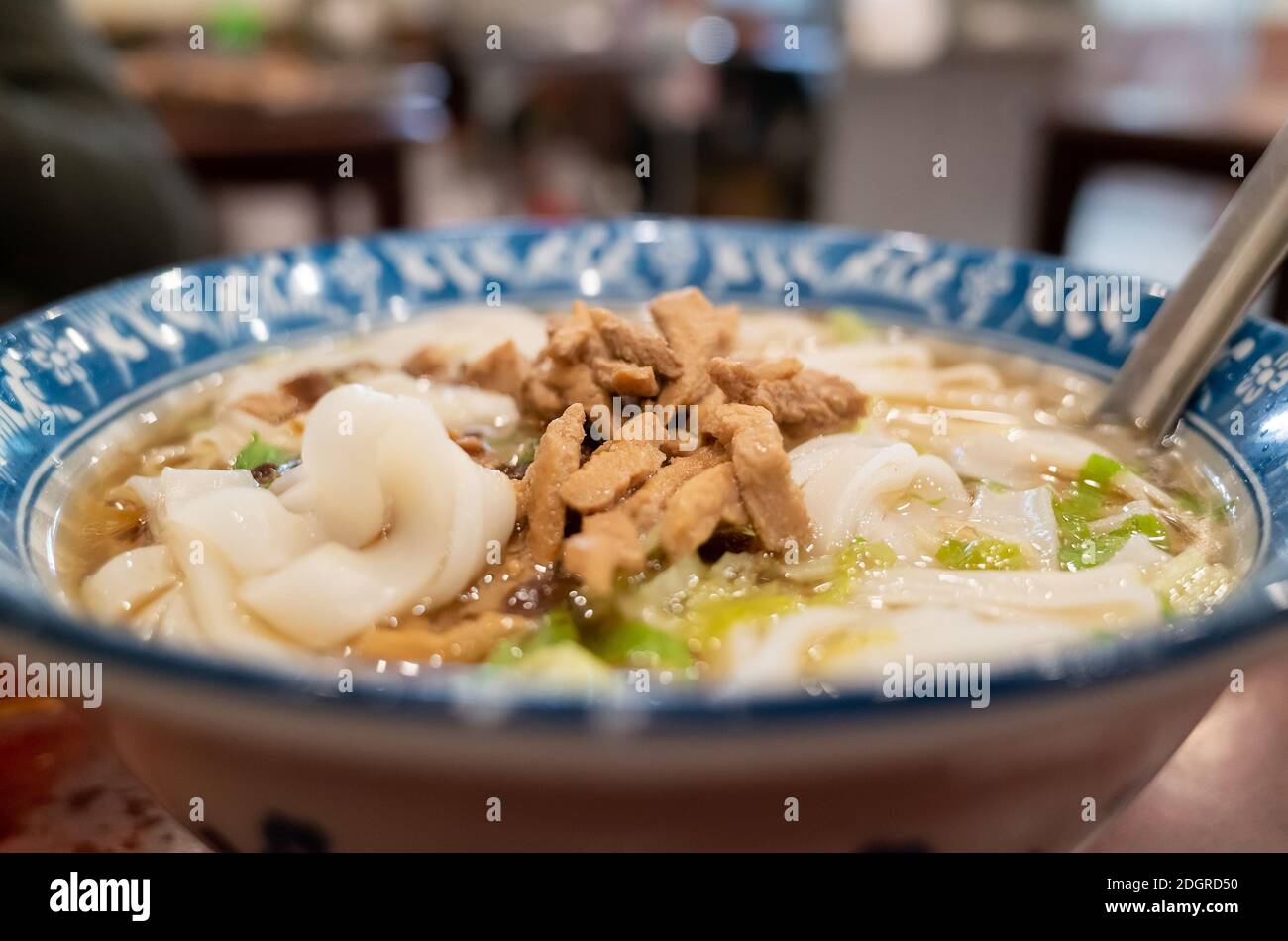 Taiwanese hakka flat noodles Stock Photo