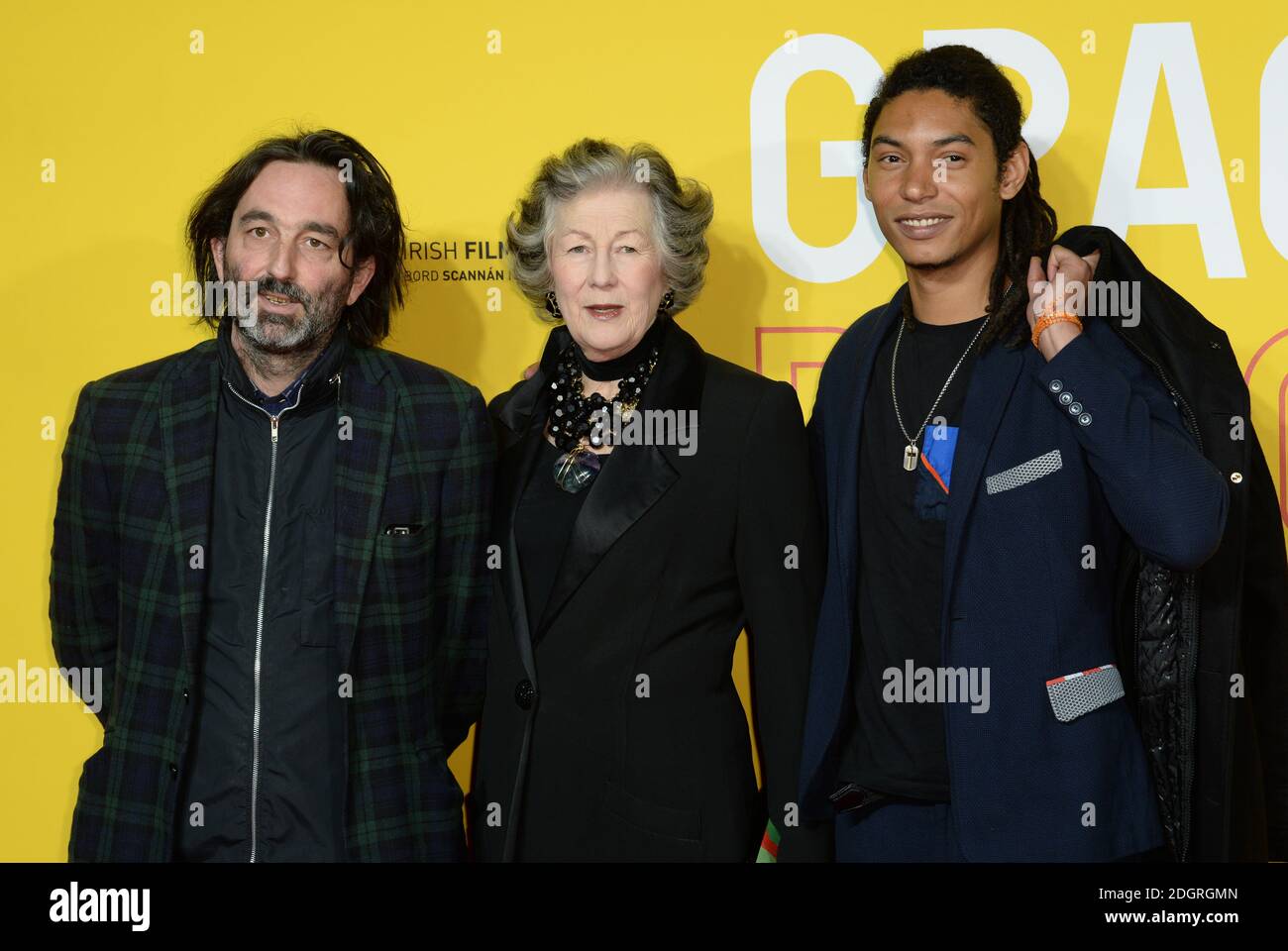 Ivor Guest and Grace Jones' son Paulo Goude attending the Grace Jones Bloodlight and Bami Premiere, BFI Southbank, London Stock Photo