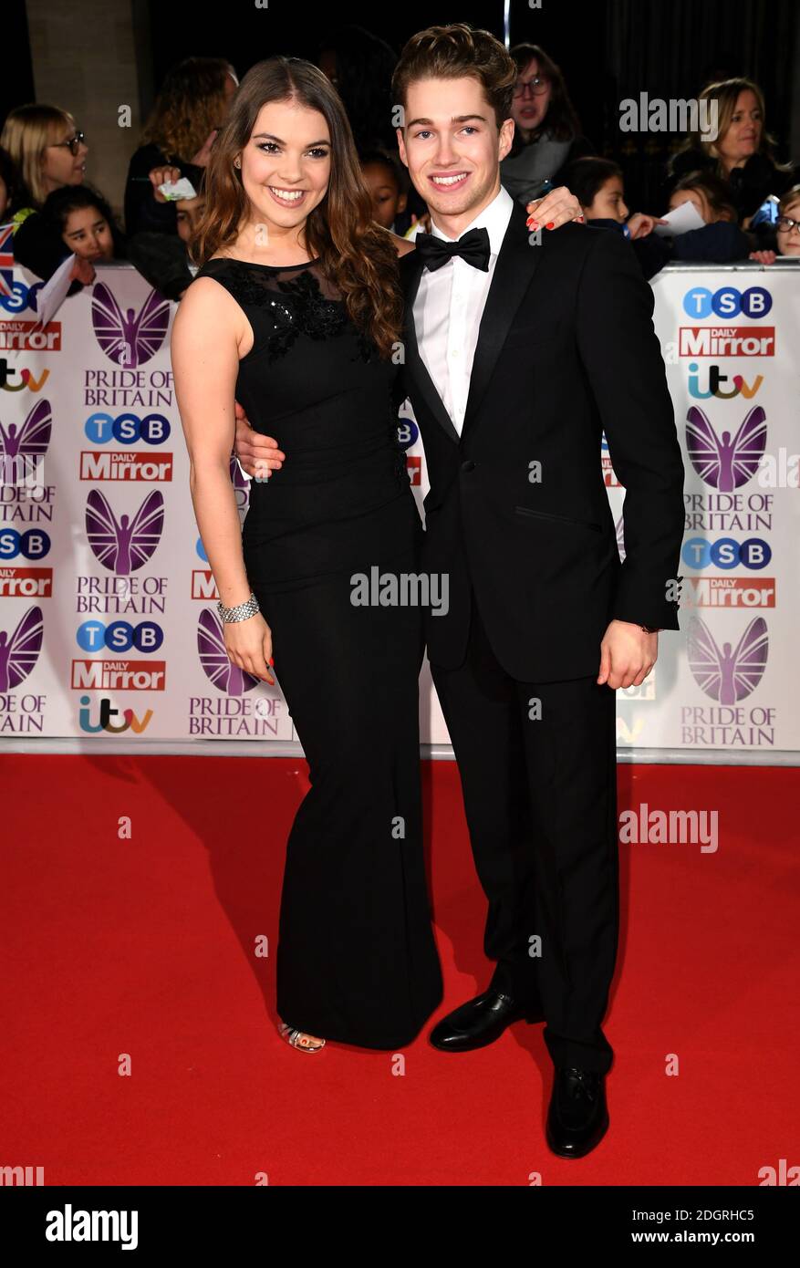 Chloe Hewitt and AJ Pritchard attending the Pride of Britain Awards