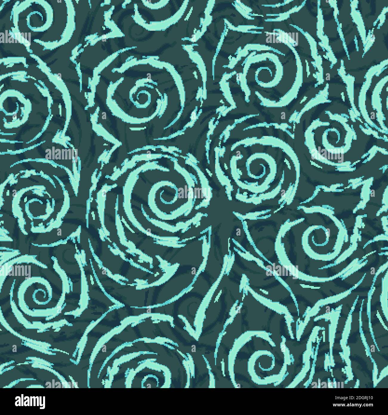 Seamless vector pattern of spirals, ragged lines and corners in ...