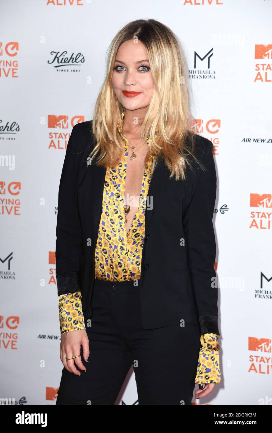 Laura Whitmore arriving at the MTV Staying Alive Party, 100 Wardour St