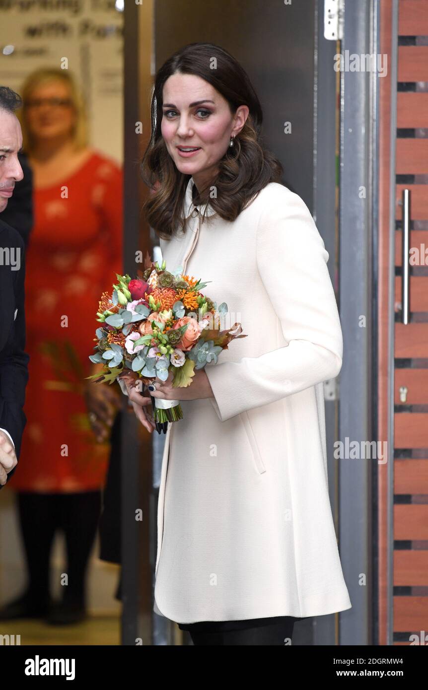 Duchess of Cambridge visits Family Action, Hornsey Road, London, she was wearing a coat by Goat. Photo credit should read: Doug Peters/EMPICS Entertainment Stock Photo