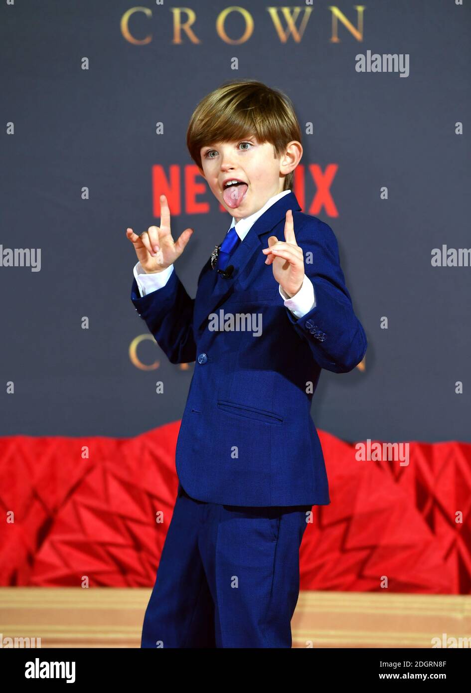Billy Jenkins attending the season two premiere of The Crown at the ...