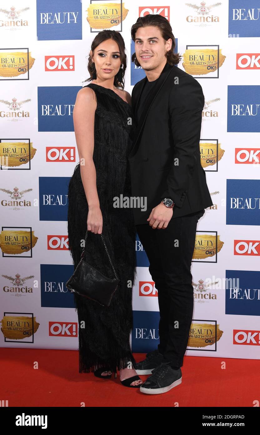 Amber Dowding and Chris Clark attending the Beauty Awards 2017 with OK