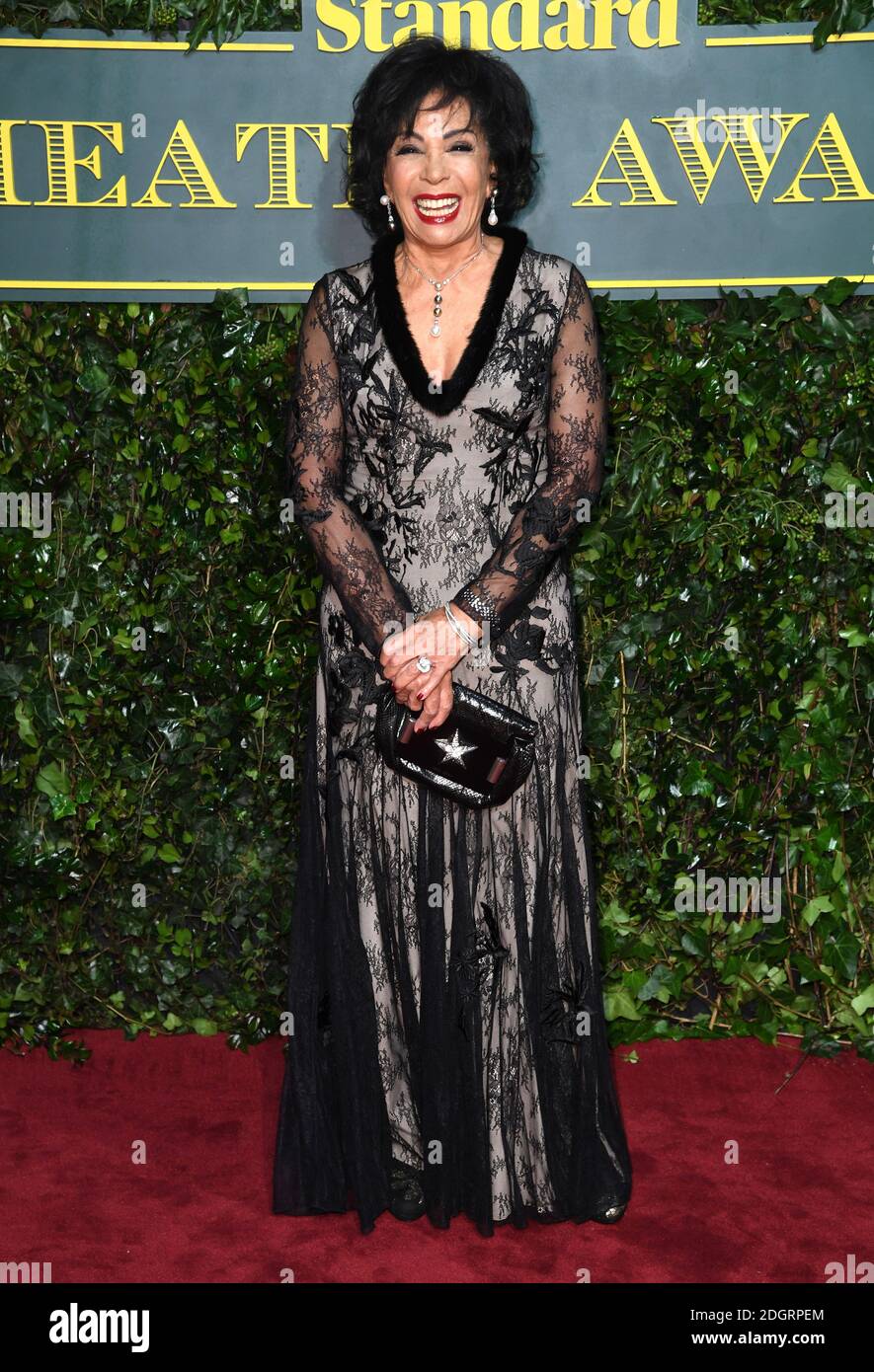 Dame Shirley Bassey arrives at the Evening Standard Theatre Awards at the Theatre Royal Drury Lane, London. Photo credit should read: Doug Peters/EMPICS Entertainment Stock Photo