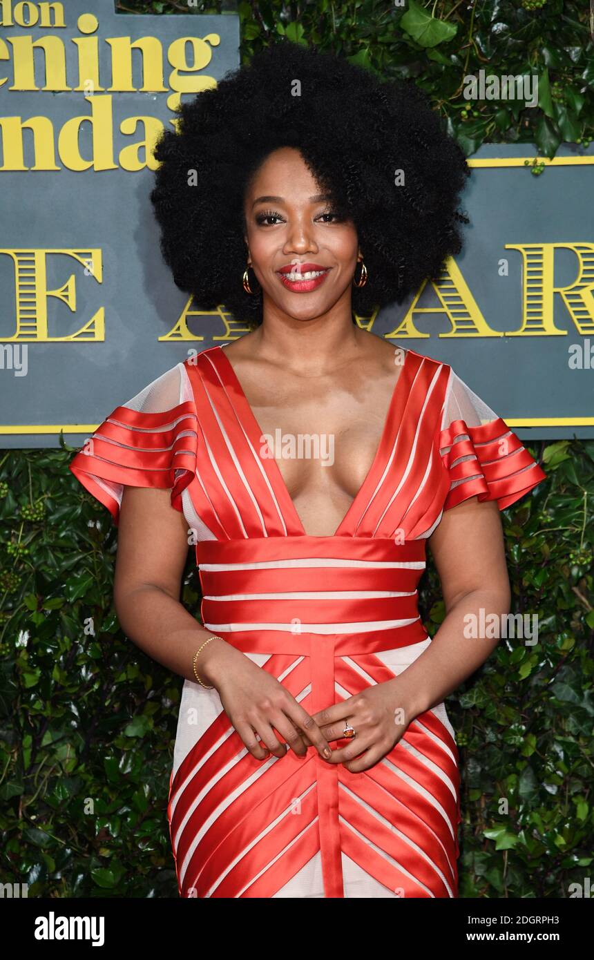 Naomi Ackie arrives at the Evening Standard Theatre Awards at the