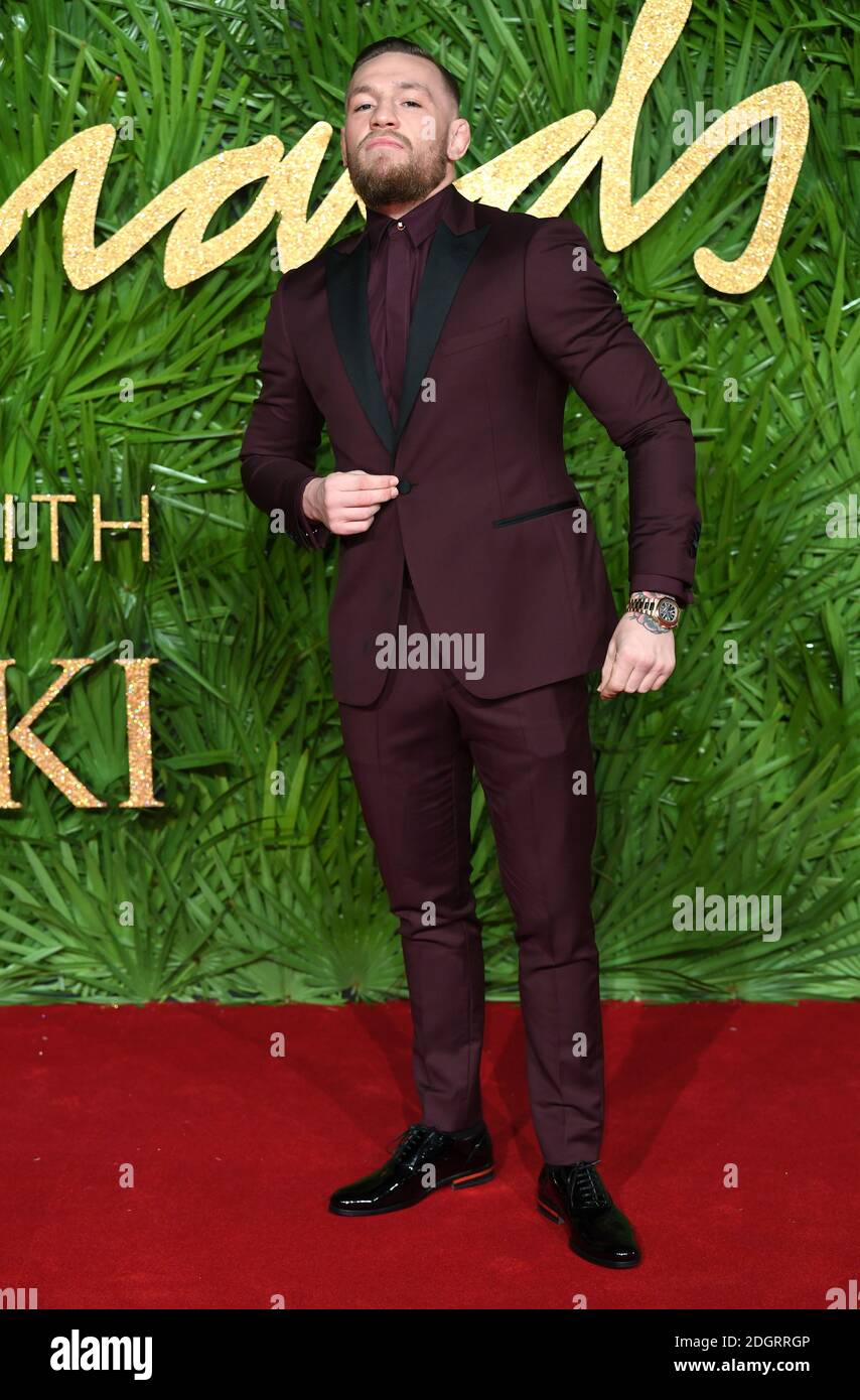 Conor McGregor attending the Fashion Awards 2017, in partnership with  Swarovski, held at the Royal Albert Hall, London. Picture Credit Should  Read: Doug Peters/ EMPICS Entertainment Stock Photo - Alamy