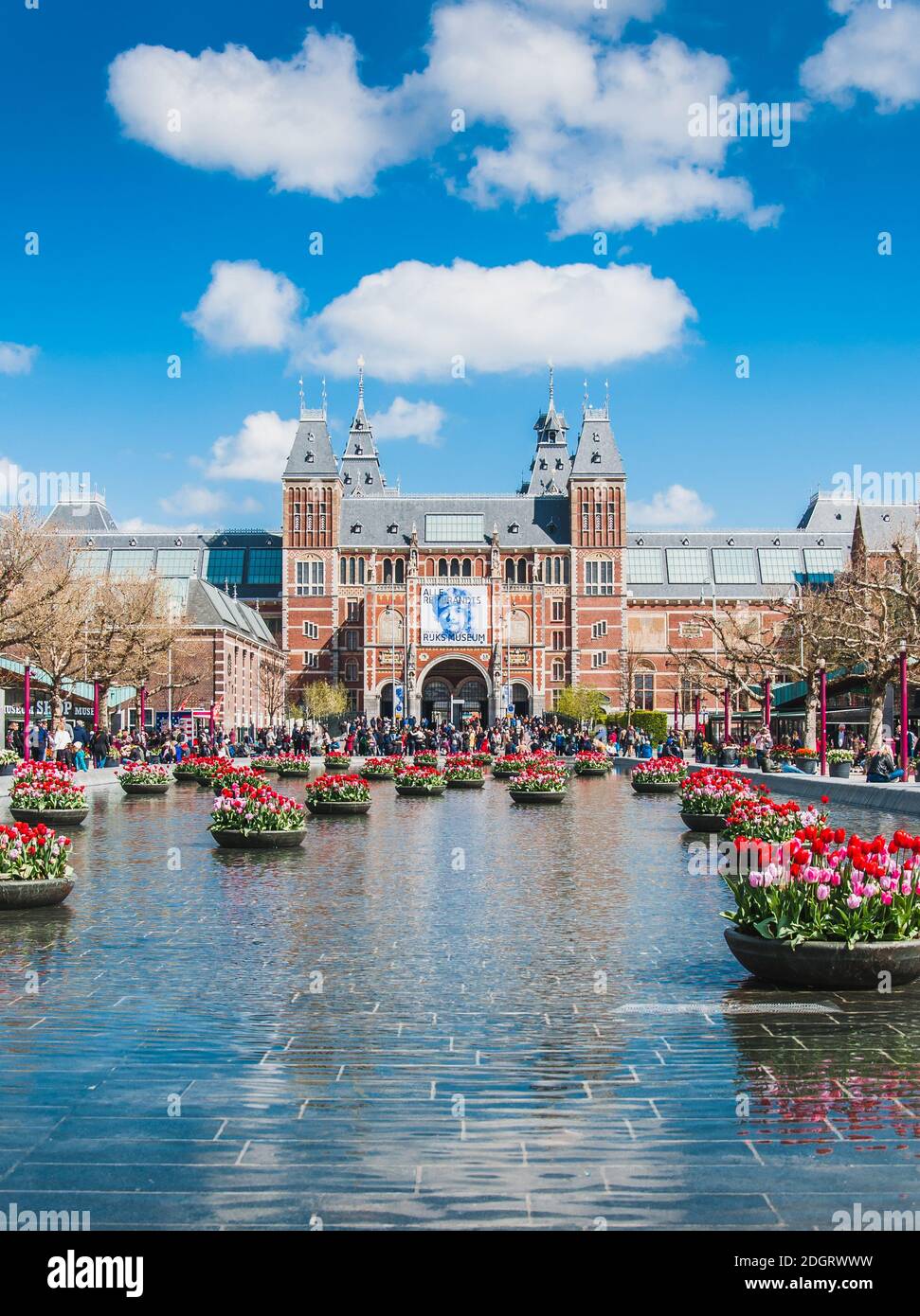 The Rijkmuseum and its gardens and its surroundings in Amsterdam Stock Photo