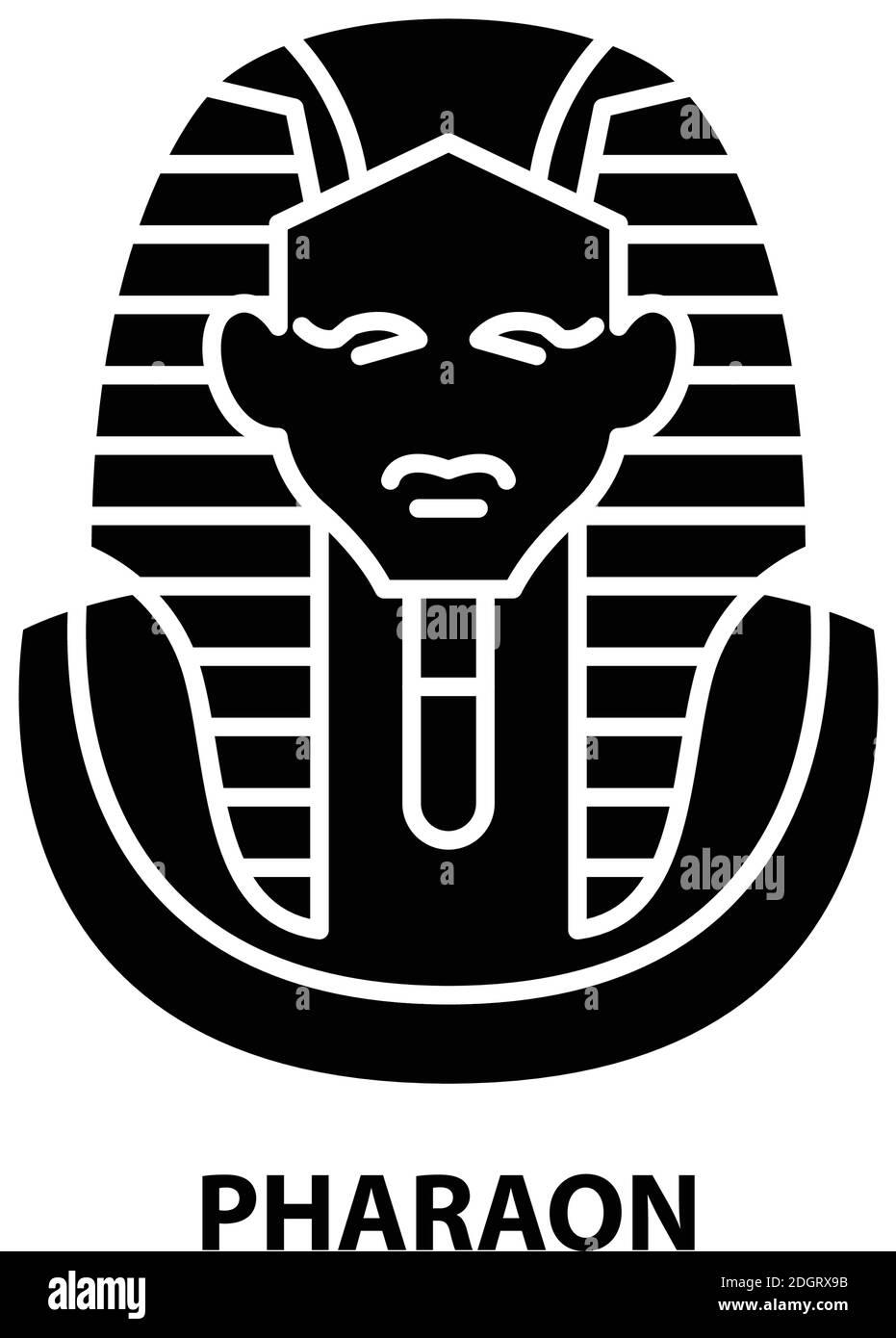 pharaon icon, black vector sign with editable strokes, concept illustration Stock Vector