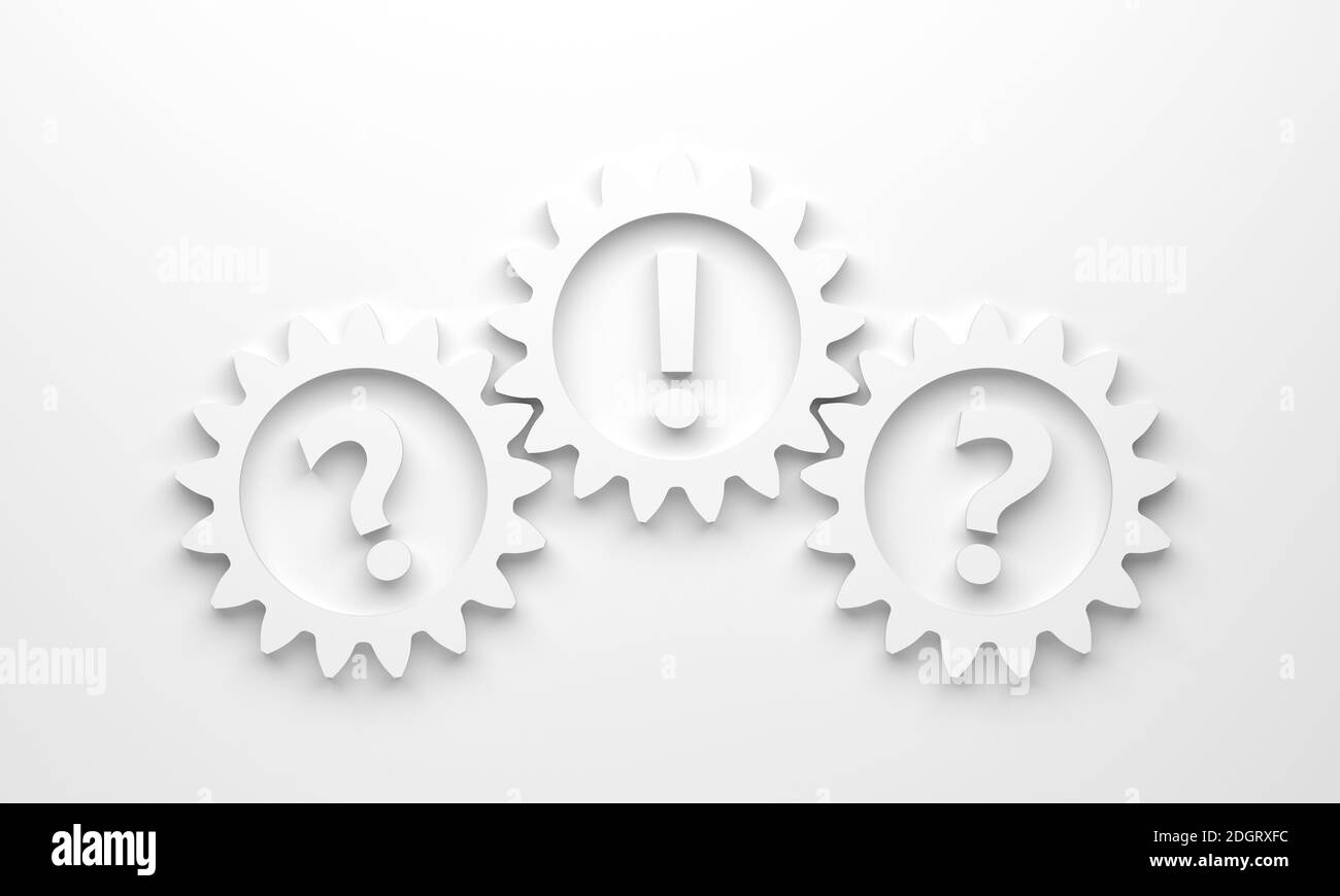 Question mark with gears Illustration Stock Photo Alamy