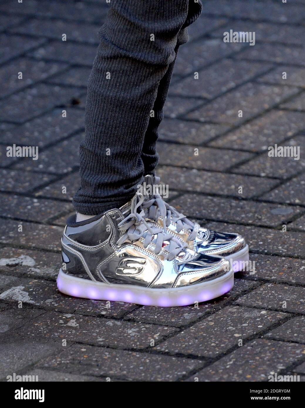 The shoes of Ava Watt, 9, during a visit by the Duchess of Cambridge to  Great Ormond Street Hospital Stock Photo - Alamy
